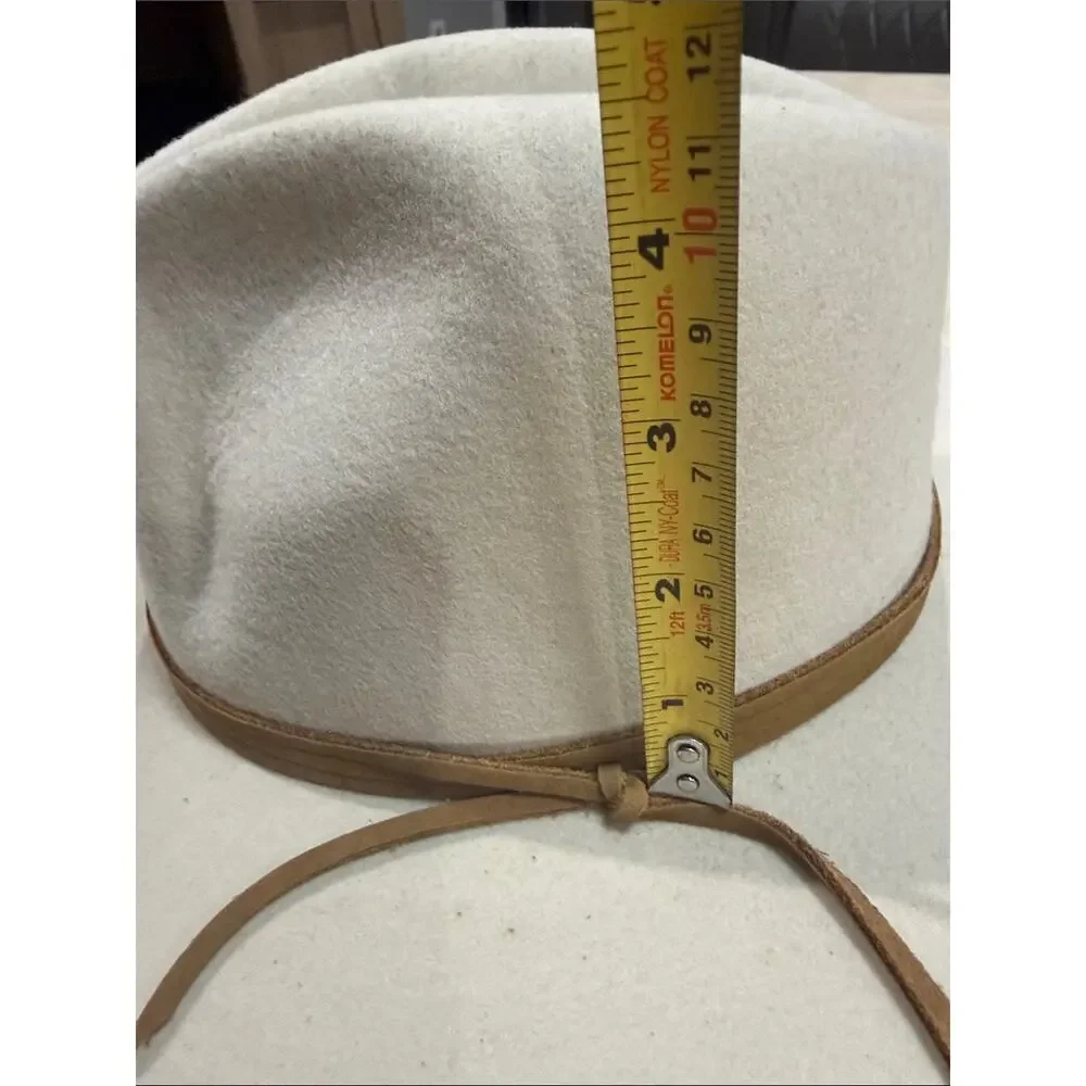 Patina The Aria Tan Wool Fedora Western Hat Handcrafted Wide Brim S - Picture 7 of 7